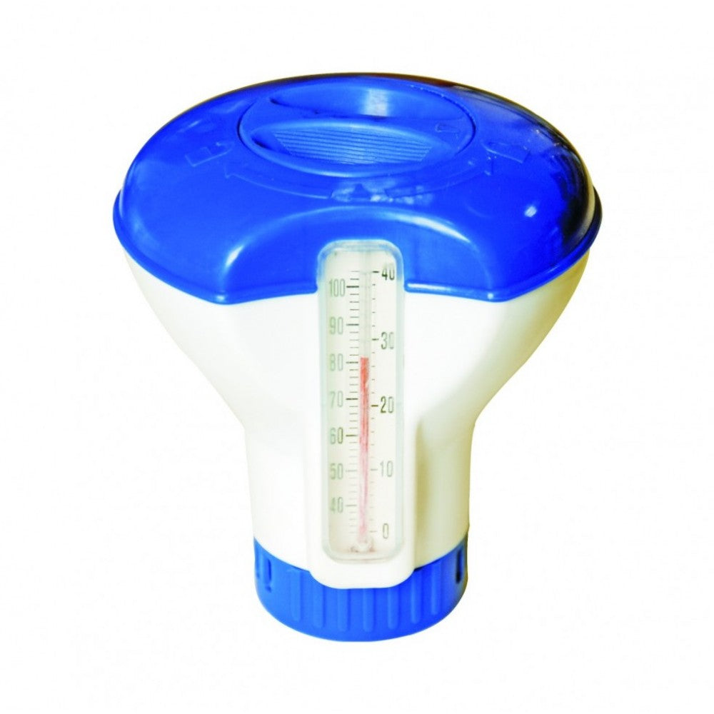 Плаващ диспенсър за хлорни таблетки 20гр с термометър | Pool Supplies