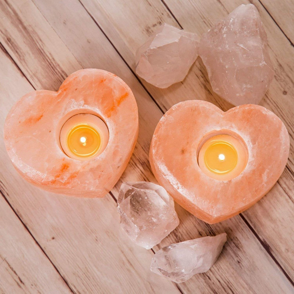 Свещник от хималайска сол сърце | Spa Supplies