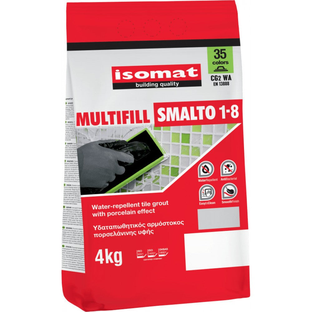 Водоотблъскваща фугираща смес на циментова основа за стъклокерамика Smalto 1-8 | Isomat