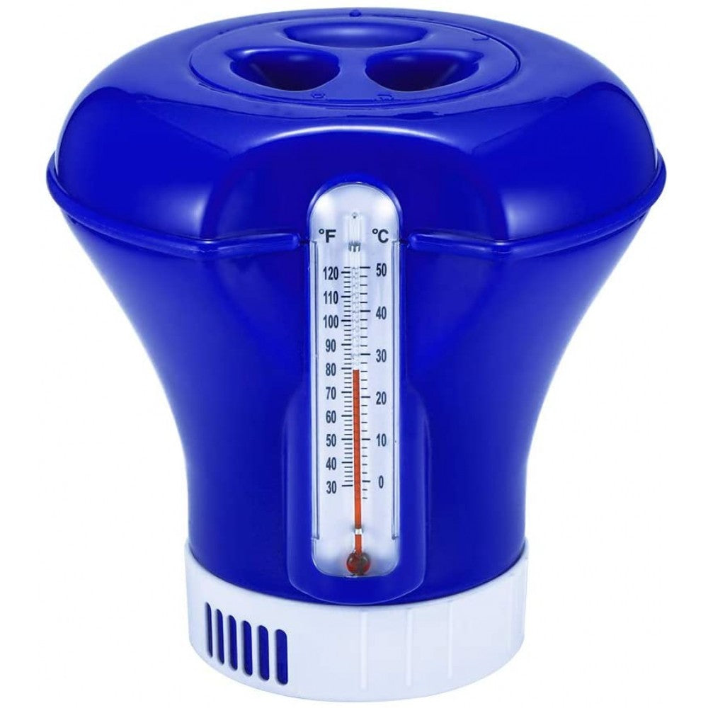 Плаващ диспенсър за хлорни таблети 200гр с термометър | Pool Supplies