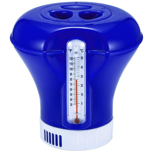 Плаващ диспенсър за хлорни таблети 200гр с термометър | Pool Supplies