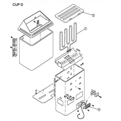 Печка за сауна CUP D 4.5kW-8.0kW с външно управление | Helo