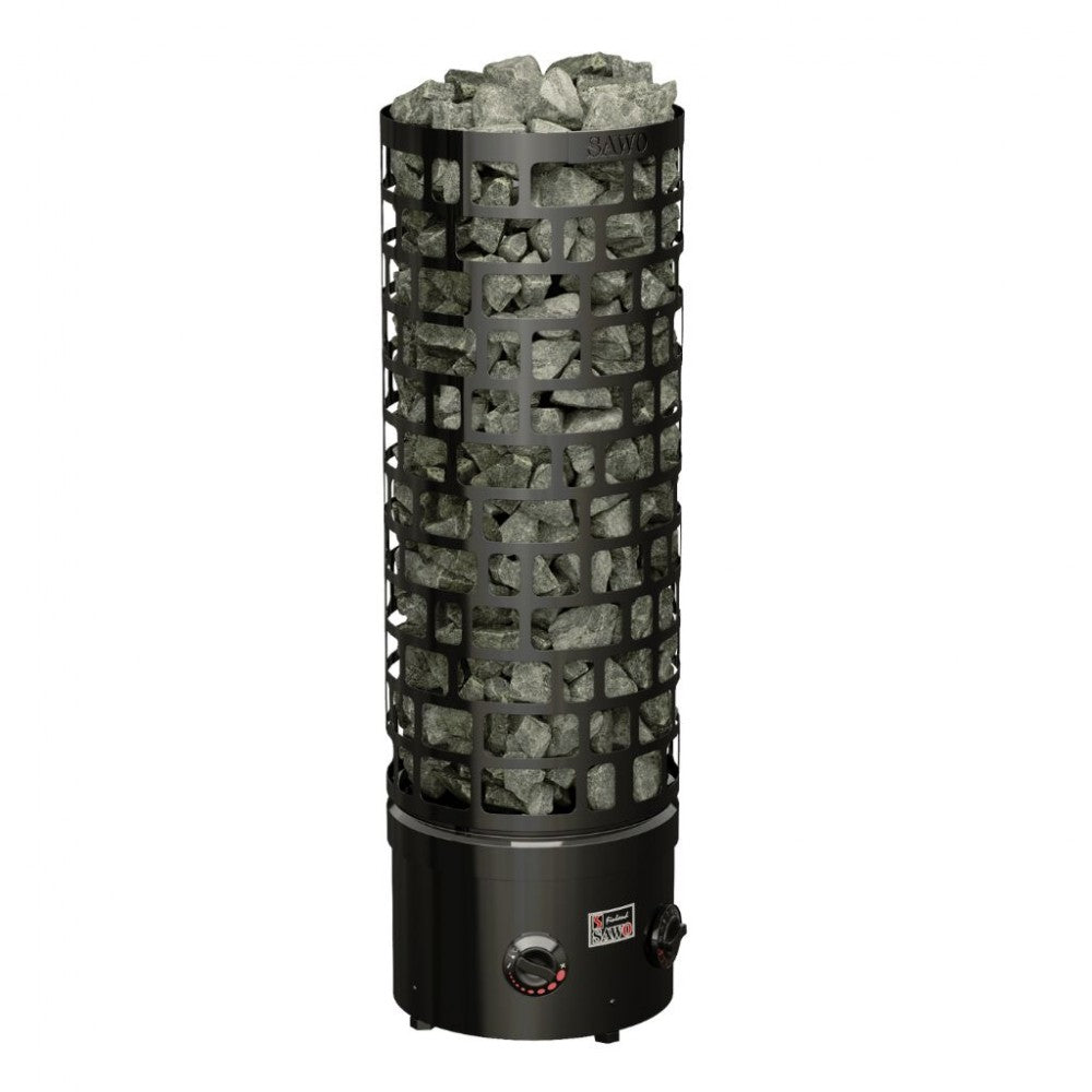 Печка за сауна Aries Round Black 4.5kW-9kW с вградено управление | Sawo