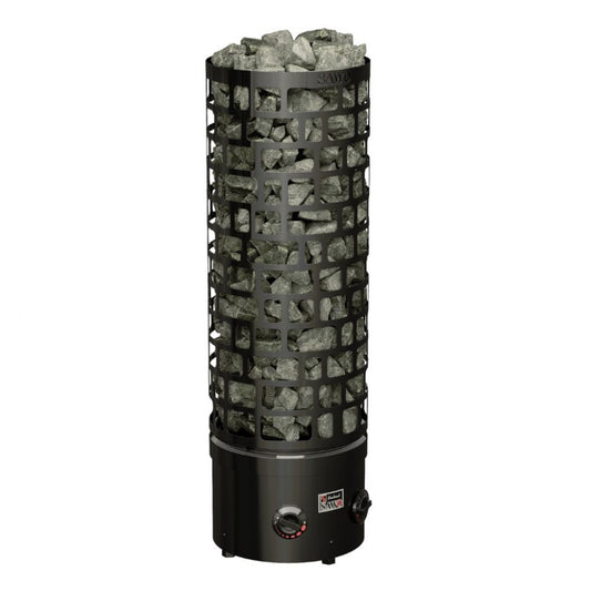 Печка за сауна Aries Round Black 4.5kW-9kW с вградено управление | Sawo