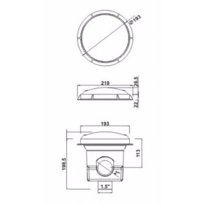 Подов сифон кръгъл 193мм | Pool Supplies
