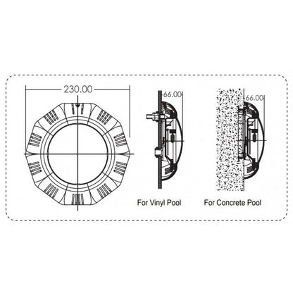 Подводен прожектор плосък UL-ТР100 75W, 12V | Emaux