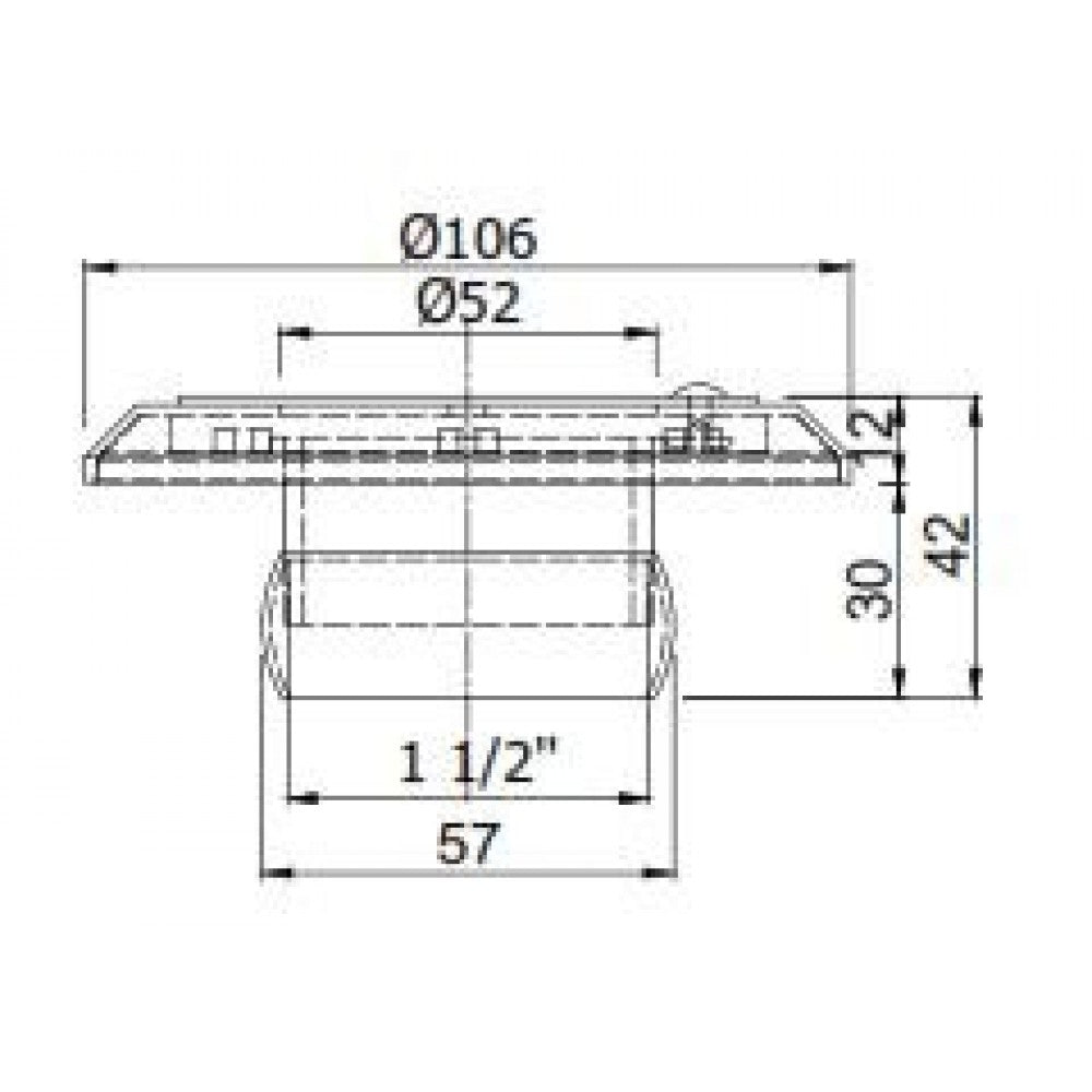 Смукателна осцилираща дюза за басейни със стъклокерамика ASSI-630 63мм | Pool Supplies