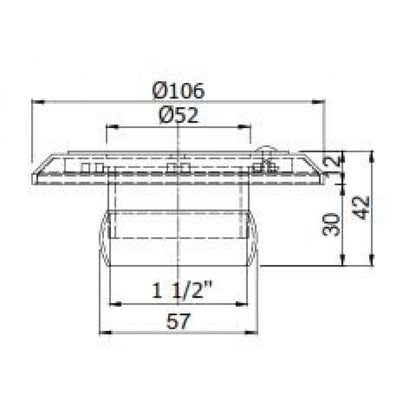 Смукателна осцилираща дюза за басейни със стъклокерамика ASSI-630 63мм | Pool Supplies