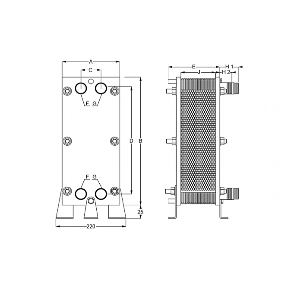 Топлообменник за басейн пластинчат титаниев 30kW-140kW | Elecro