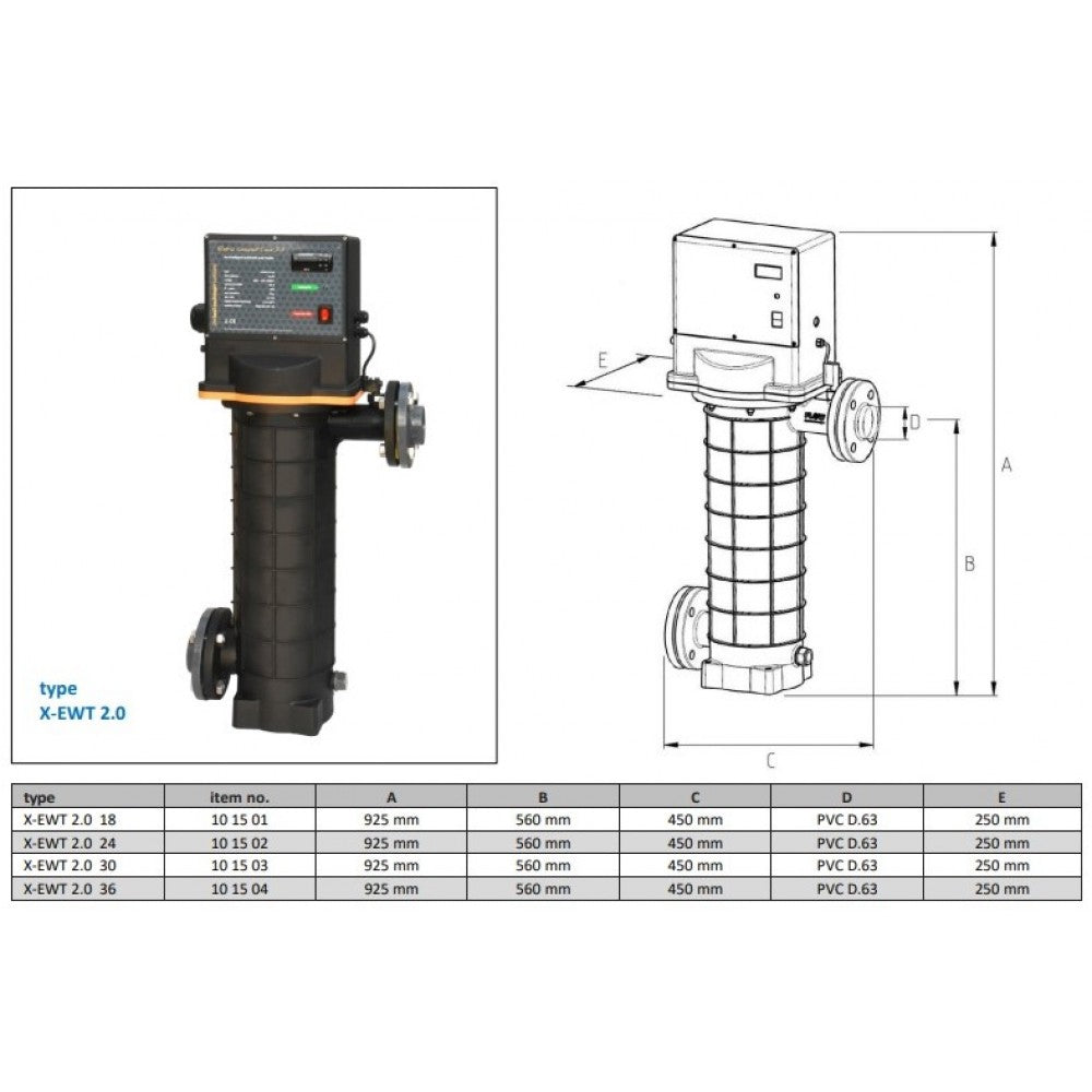 Топлообменник за басейн X-EWT 2.0 24-72kW | EU