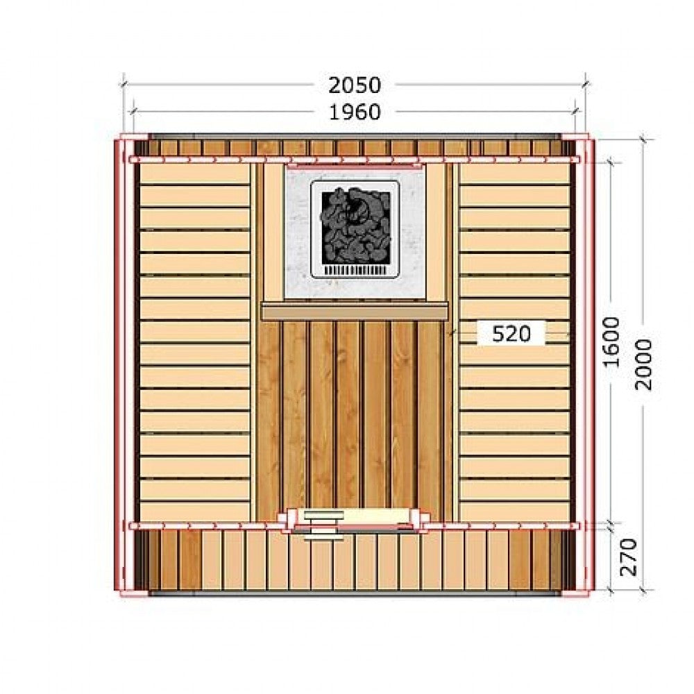 Външна сглобяема сауна за 4-6 души ICON 200S | EU