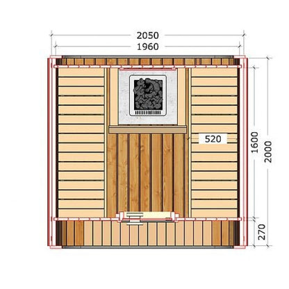 Външна сглобяема сауна за 4-6 души ICON 200S | EU