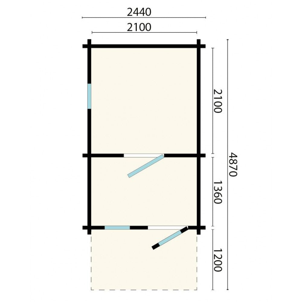Външна сглобяема сауна Eero Flat 244 x 387 см | EU