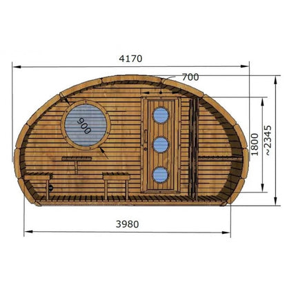 Външна сглобяема сауна Frodo 400 x 300 см | EU