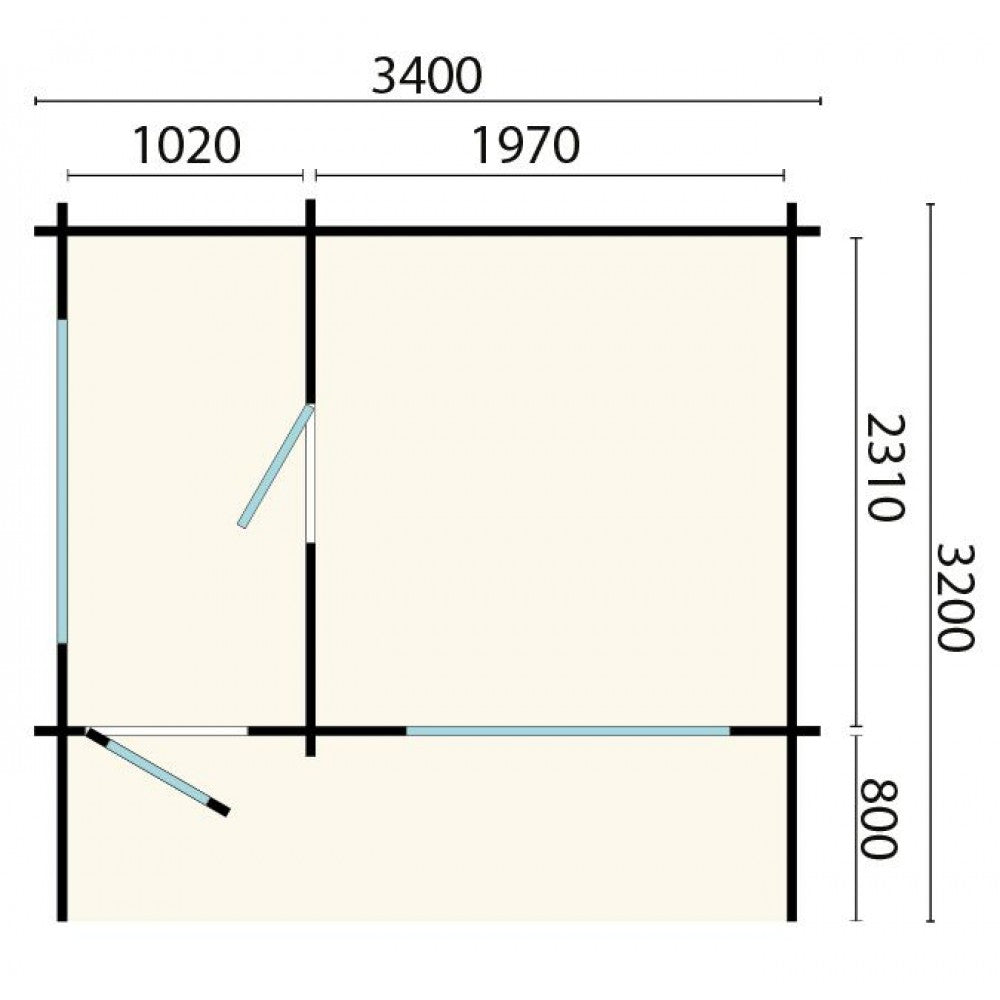 Външна сглобяема сауна Timo Flat 340 x 240 см | EU